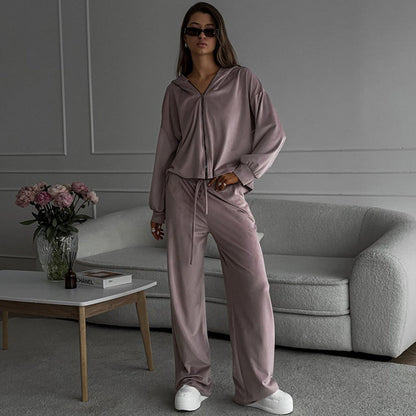Damen Fleece-Jogginganzug Bequem Eveloria