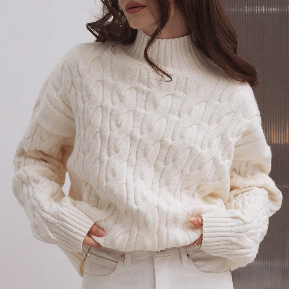 Damen Strickpullover Wellenmuster