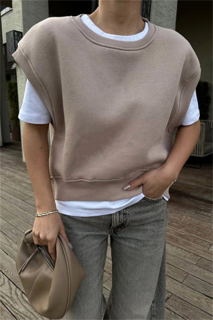 Damen Oversized Sweatshirt Breite Ärmel Hoher Bund Eveloria