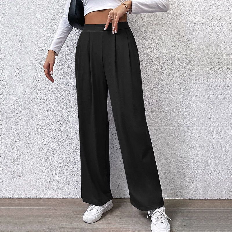 Damen Palazzo-Hose Hochtaillier Falten