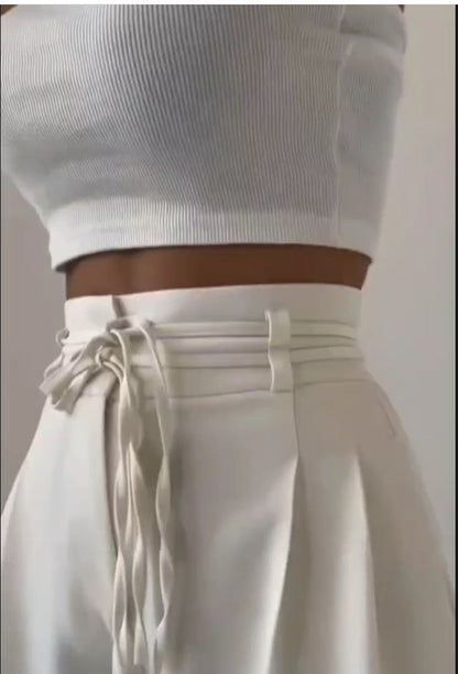 Damen Bundfalten-Hose Elastischer Taillenbund Bequem