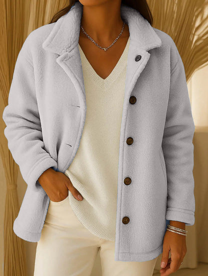 Damen Fleecejacke Knopfdetails Eveloria