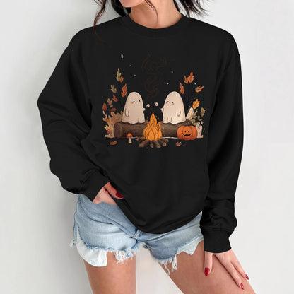 Damen Sweatshirt Verspielt Grusel Motiv Bequem Eveloria