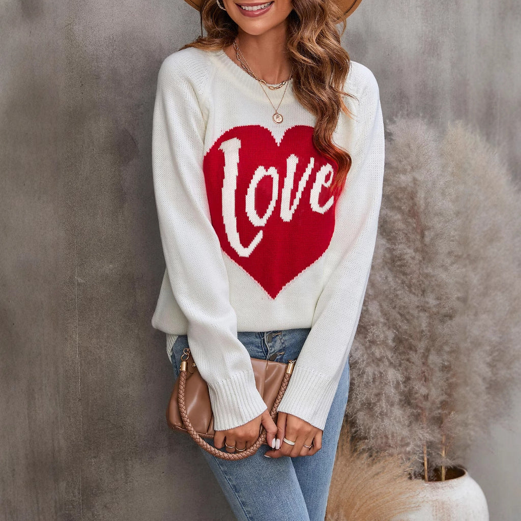 Damen Strickpullover Herz-Design Eveloria - Eveloria
