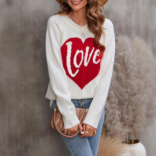 Damen Strickpullover Herz-Design Eveloria - Eveloria