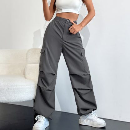 Damen Cargo-Hose Hochbund Seitentaschen Eveloria