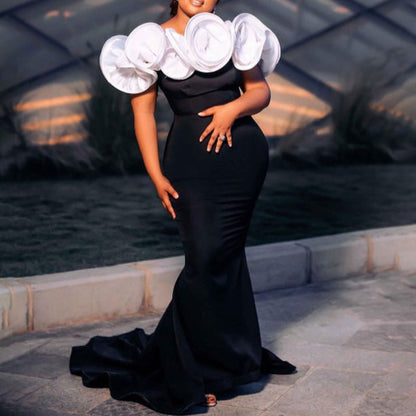 Damen Abendkleid Voluminöses Oberteil Figurbetonter Rock Eveloria - Eveloria
