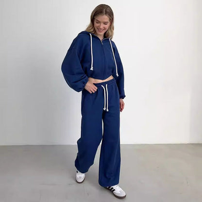 Damen Hoodie und Jogginghose Eveloria Baumwolle Bequem