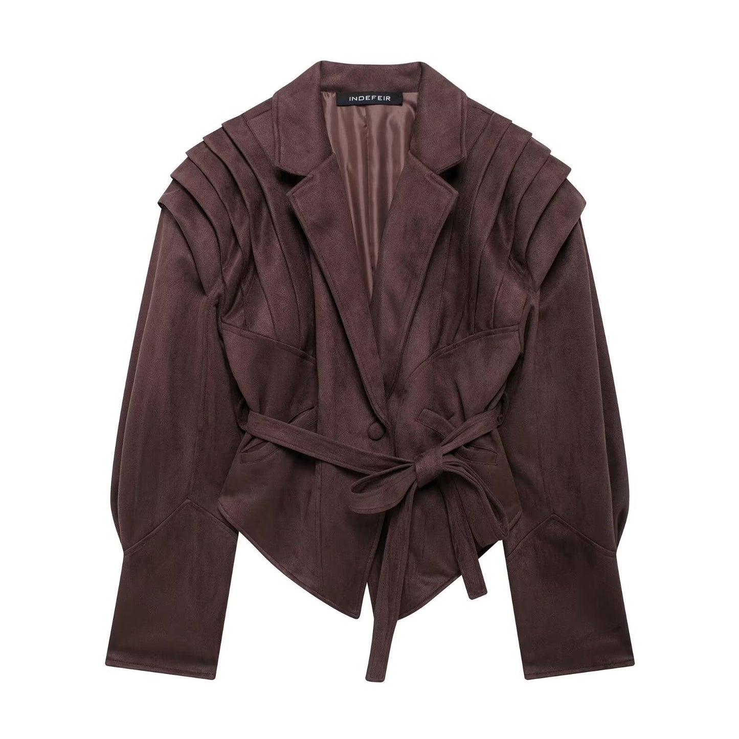 Damen Blazerjacke Tailliert Strukturierte Schultern Eveloria