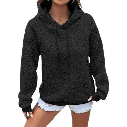 Damen Kapuzenpullover Floralmuster Großzügig Eveloria