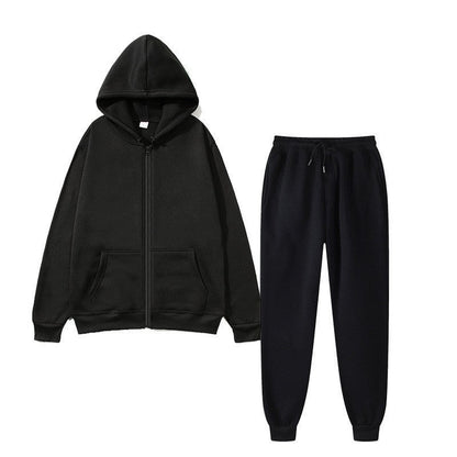 Damen Kapuzenpullover Set Bequem Reißverschluss Eveloria