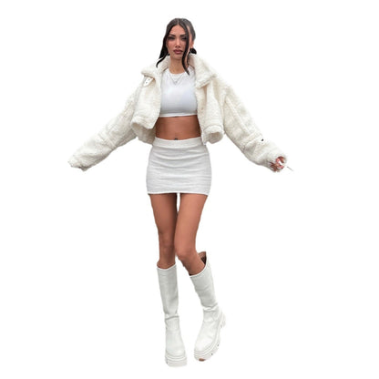 Damen Teddy-Fleecejacke Kurz Eveloria