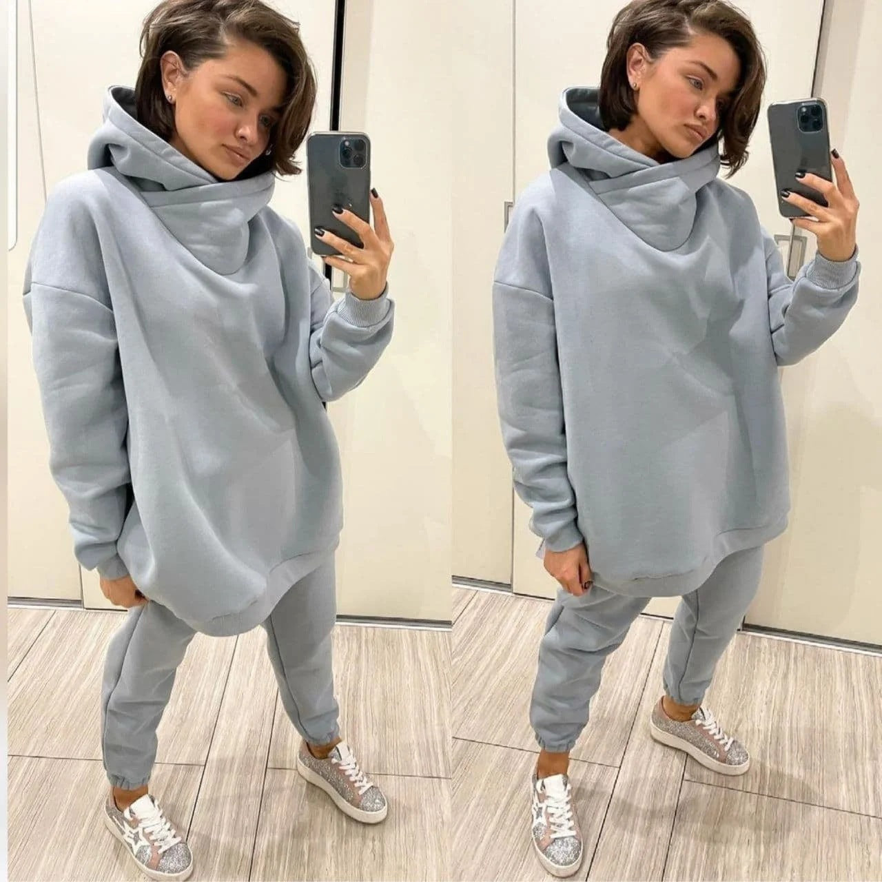 Damen Oversized Kapuzenpullover Jogginghose Set Eveloria