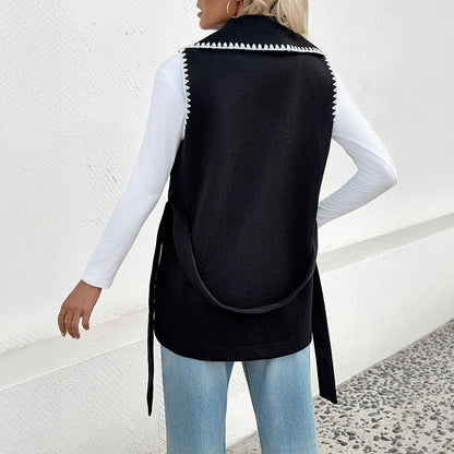 Damen Wickeljacke mit Reverskragen und Bindegürtel Eveloria