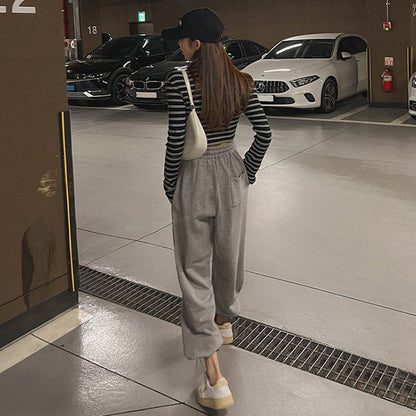 Damen Sweatpants Elastischer Bund Weit Bequem Eveloria