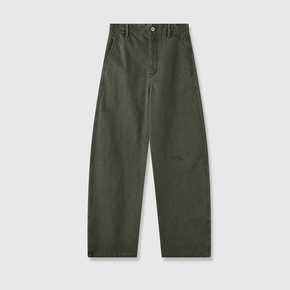 Damenweite Denim-Hose Hochbund Komfortschnitt Blau