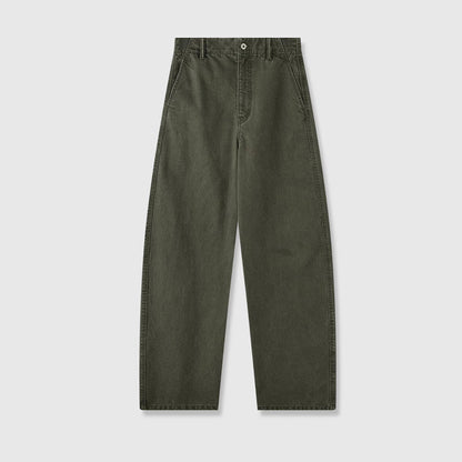 Damenweite Denim-Hose Hochbund Komfortschnitt Blau