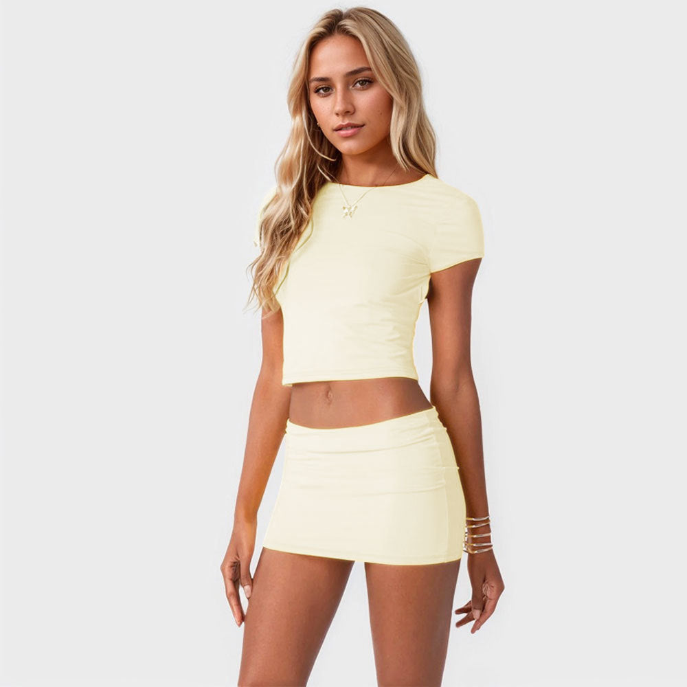Damen Crop- Minirock-Set Eveloria