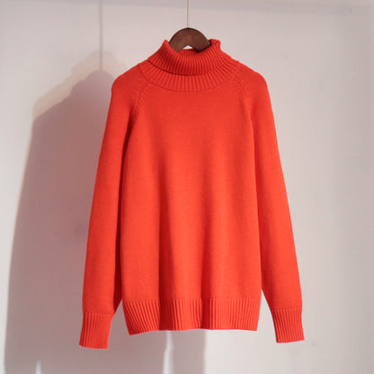 Damen Strickpullover Hochkragen Lässig