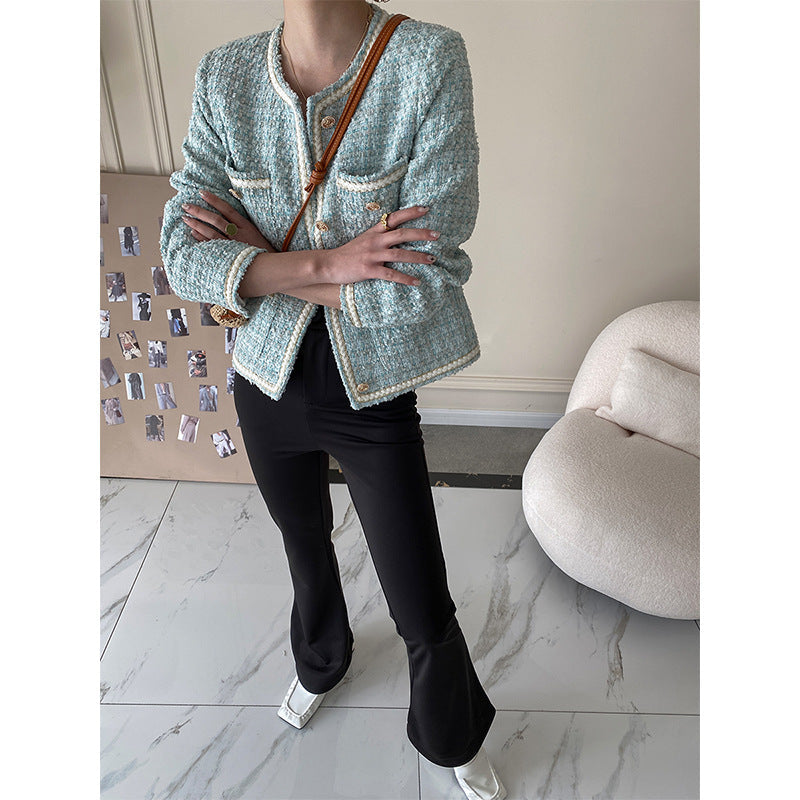 Damen Bouclé-Jacke mit Schmuckknöpfen Eveloria
