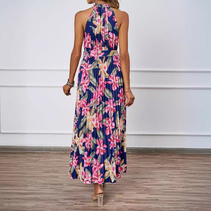 Damen Maxikleid Floralmuster Gerafftes Oberteil