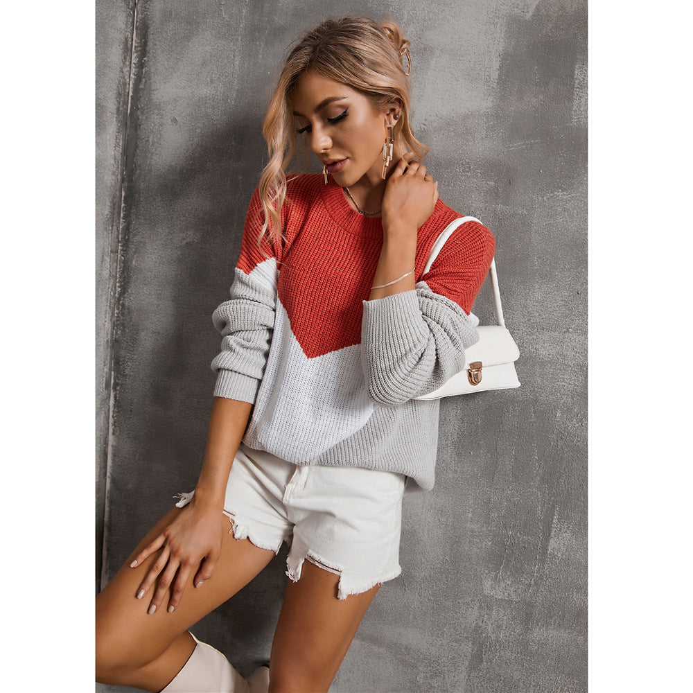 Damen Strickpullover V-Ausschnitt Grafikdesign Eveloria