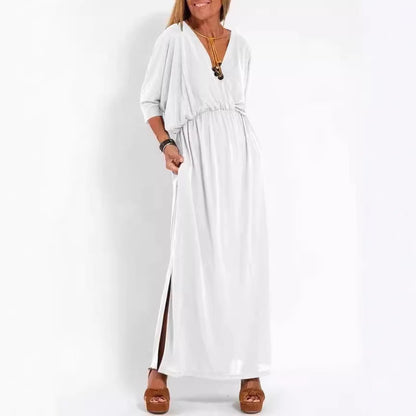 Eveloria Damen Maxikleid mit Seitenschlitz und Flexibler Taille - Eveloria