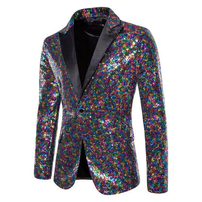 Herren Blazer Pailletten Elegant Edel Dekor Eveloria
