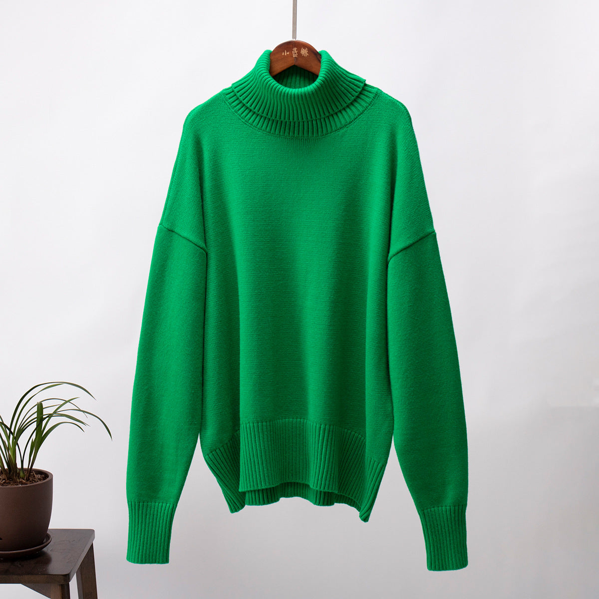 Damen Strickpullover Lässig Warmer Gerippter Saum