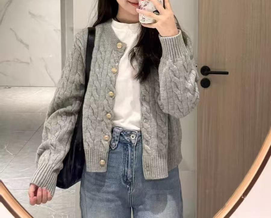 Damen Strickjacke Zopfmuster Kuschelig Eveloria
