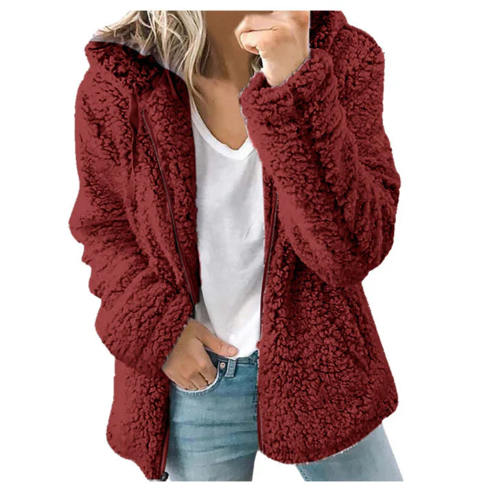 Damen Teddy-Mantel Warm