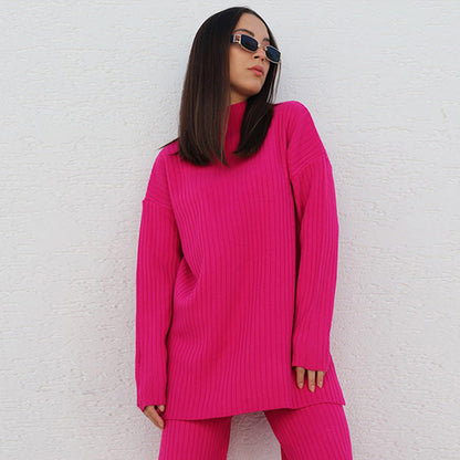 Damen Pullover Modernes Rippen-Design Lässiger Schnitt