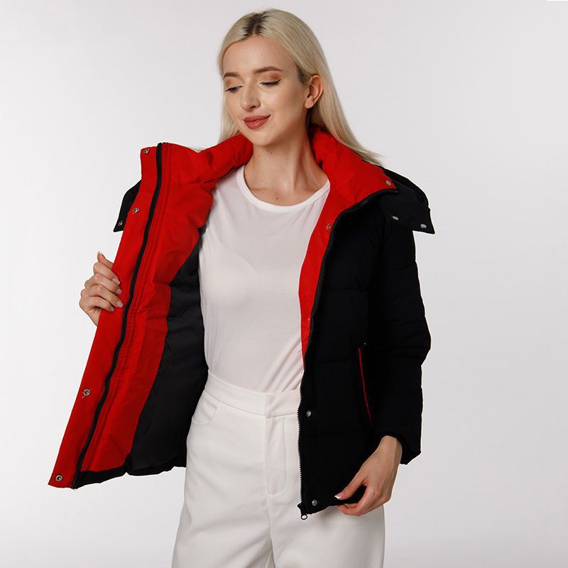 Eveloria Damen Winterjacke Gesteppt Wendbar Praktische Taschen