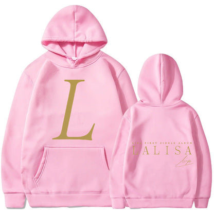Damen Kapuzensweater mit Initialen-Print und Kängurutasche