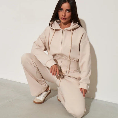 Damen Kapuzenoberteil und Sweatpants-Set Hochwerder Bund