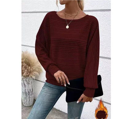 Damen Strukturpullover Lässig Weites Design Eveloria