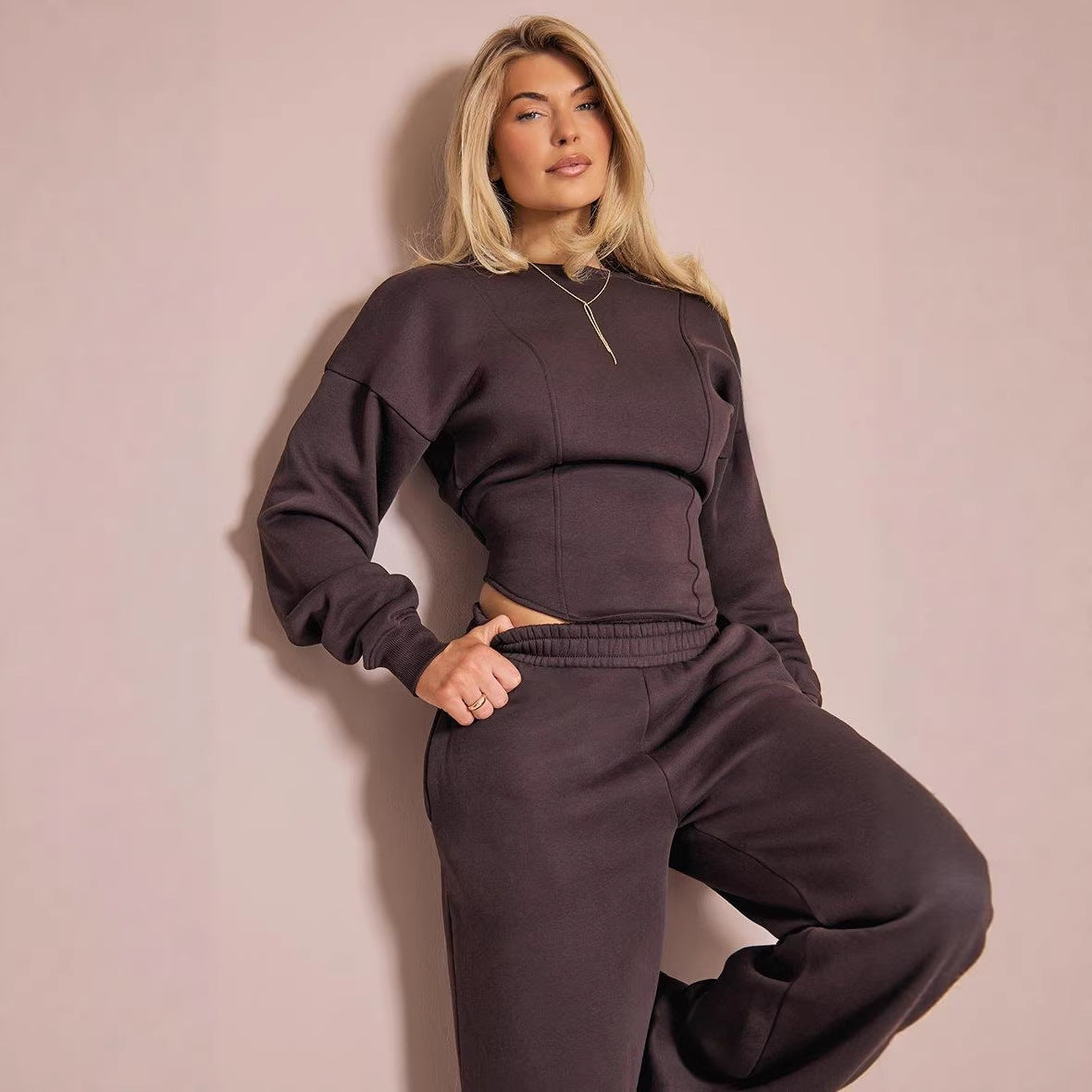 Damen Loungeanzug Weitschnitt Elastischer Bund - Eveloria