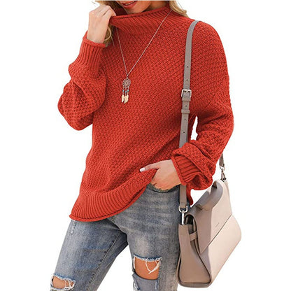 Damen Strickpullover Hohler Kragen Strukturiert Eveloria