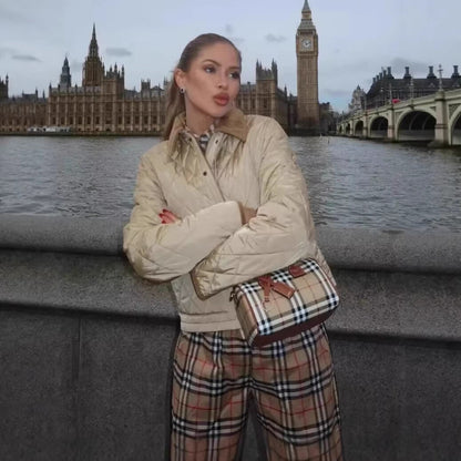 Eveloria Damen Steppjacke Gefüttert Mit Taschen