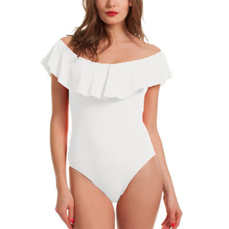 Damen Badeanzug Rüschendesign Voluminös Eveloria