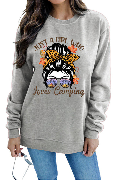 Damen Sweatshirt Campingmotiv Eveloria