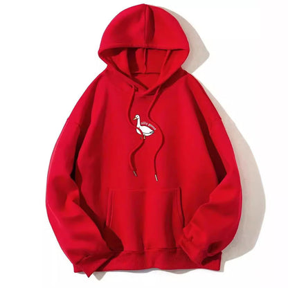 Damen Kapuzenpullover Gänsemotiv Weiches Fleece Innen Eveloria