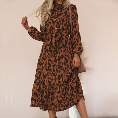 Damen Maxikleid Voluminöser Rock Elegantes Rüschen Design - Eveloria