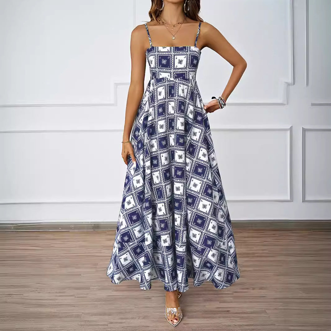 Damen Maxikleid Grafisches Muster Eveloria