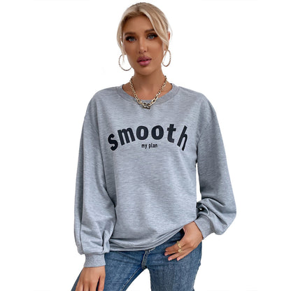Damen Sweatshirt Puffärmel Schriftzug Eveloria
