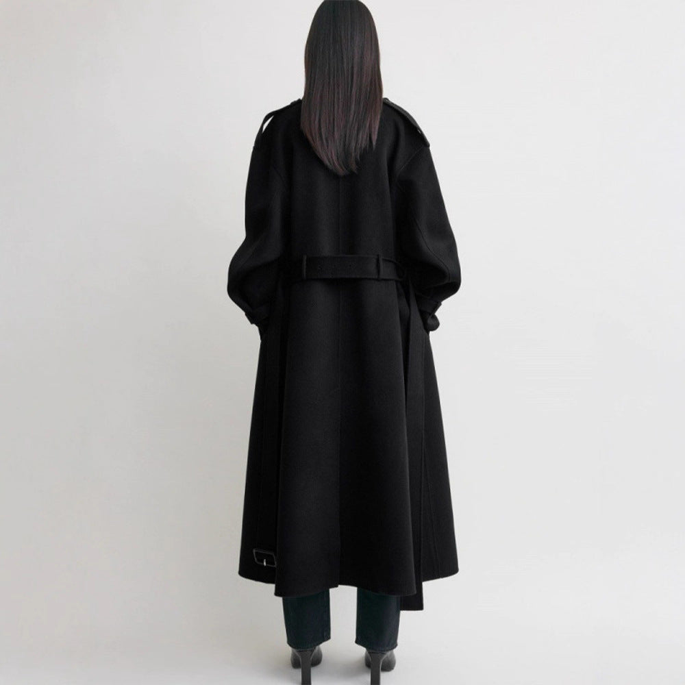 Damen Überlanger Trenchcoat aus Wolle Eveloria