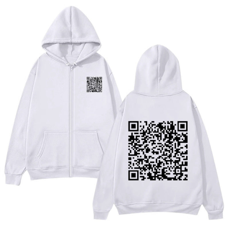 Damen Kapuzenjacke Weiches Fleece QR-Code-Design Eveloria
