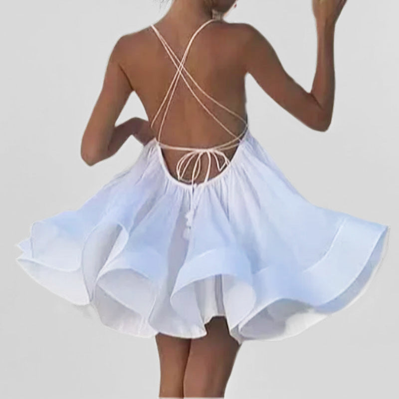 Damen Freizeitkleid V-Ausschnitt Schwingrock Sommerlich Eveloria