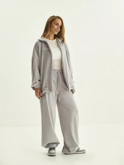 Damen Fleecejacke Hochkragen Lässiger Schnitt Eveloria