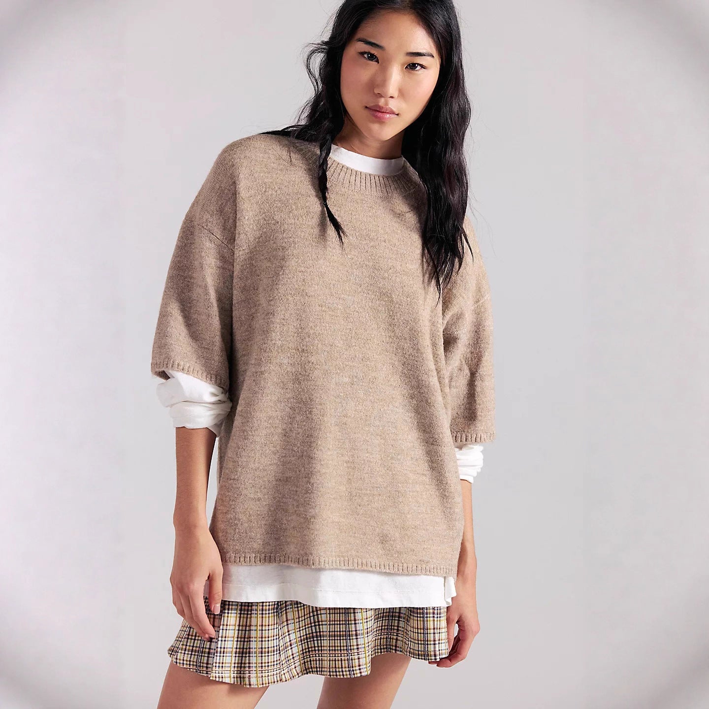 Damen Sweatshirt Halbtransparent Spitze Lässiger Schnitt
